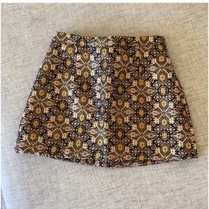 🪞 NEW zara tweed embroidered fit and flare skirt